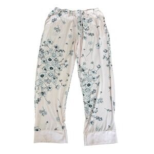 Flora Nikrooz Womens Pajama Pants Pink Floral Drawstring Lounge Sleepwear Large